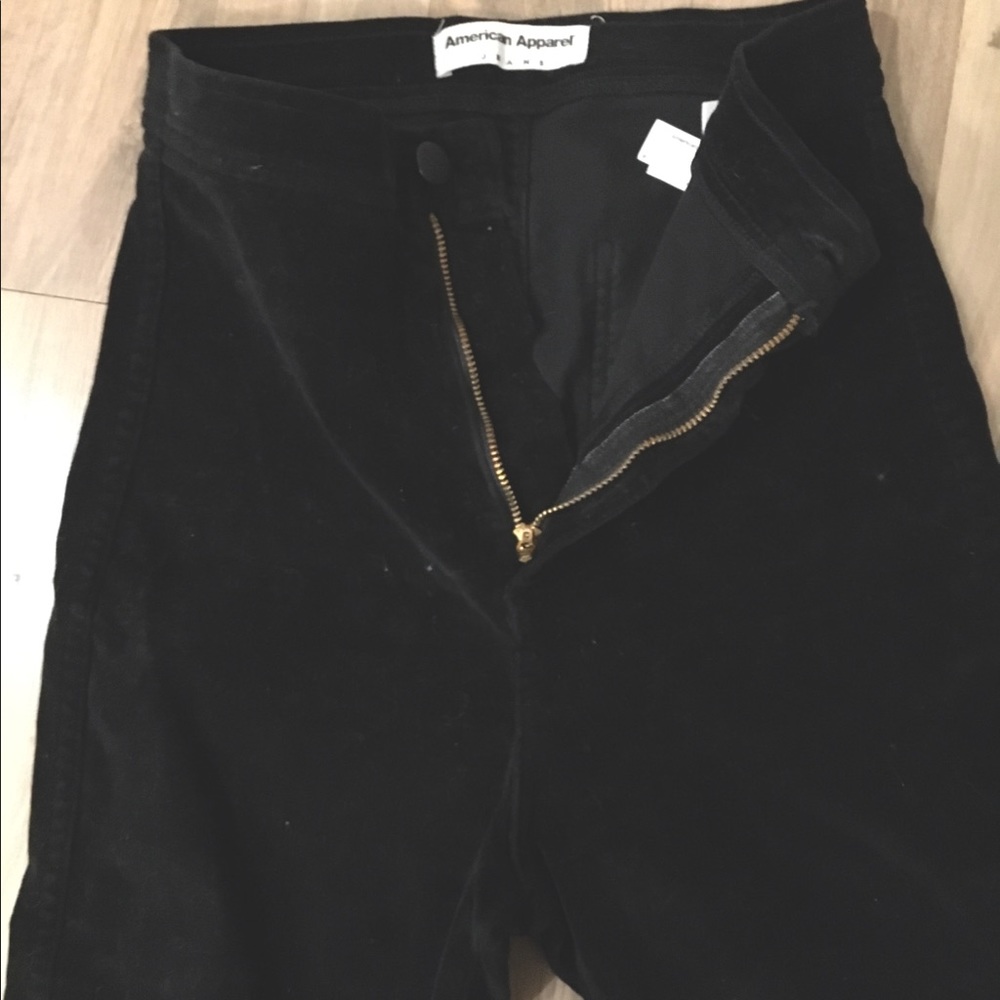 American Apparel Black Velvet Jeans